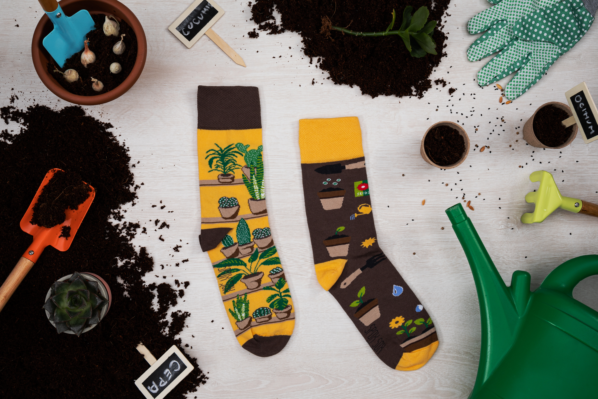 Chaussettes Motifs Jardinage – Image 3