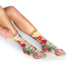 Chaussettes Fleuries Vintage Green